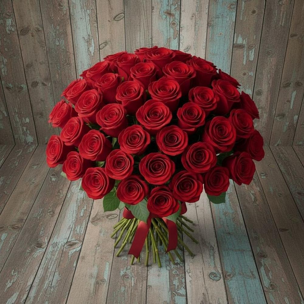 Букет 55 Красных роз Фридом во Фрязево
