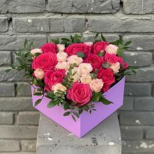 Цветочная композиция из Розы в коробке #REPLACE_PRED# Фрязево