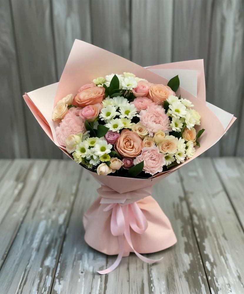 Букет цветов из: Гвоздики, Розы и Хризантемы во Фрязево