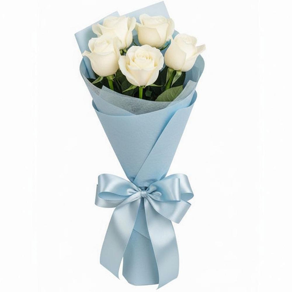 Букет 5 Белых роз Проуд во Фрязево