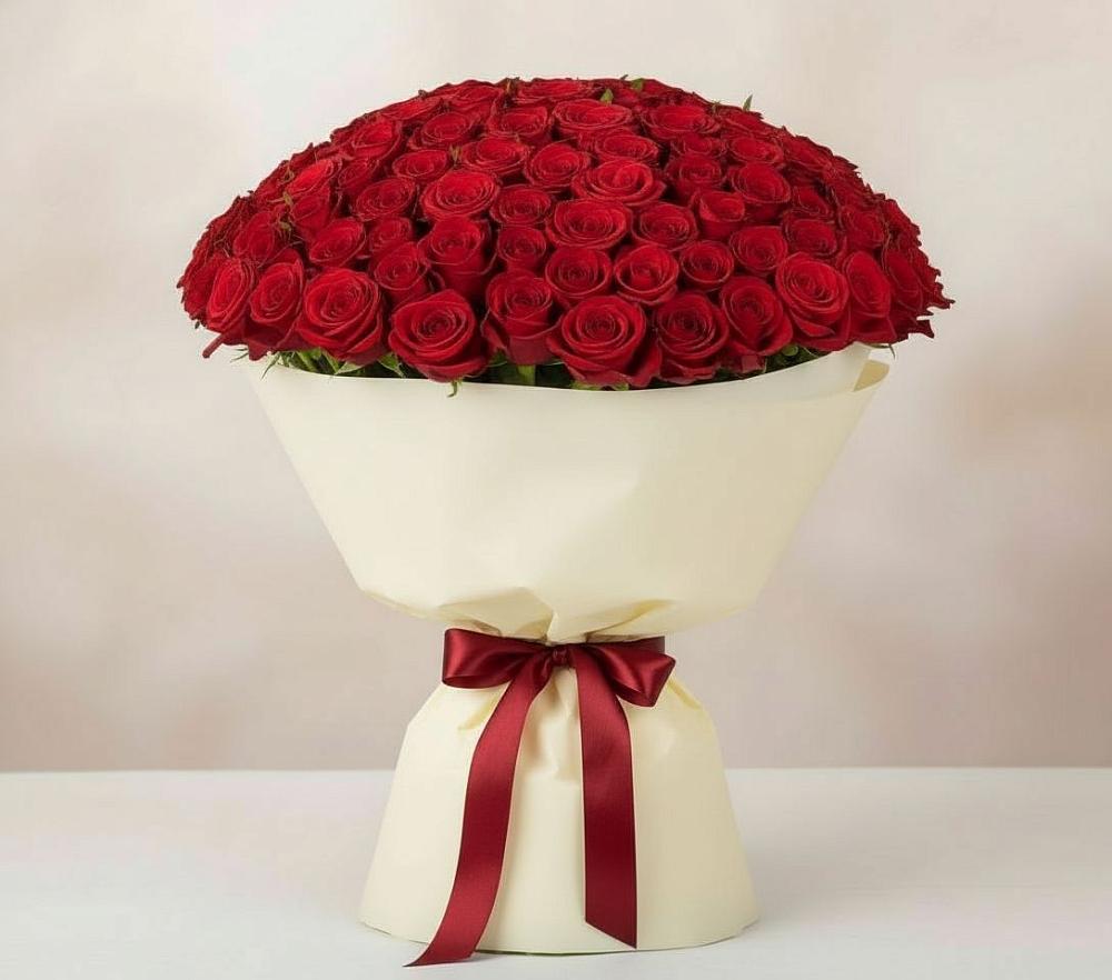 Букет 101 Красная роза Милано во Фрязево