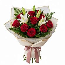 Букет цветов из:  Лилии и Розы во Фрязево