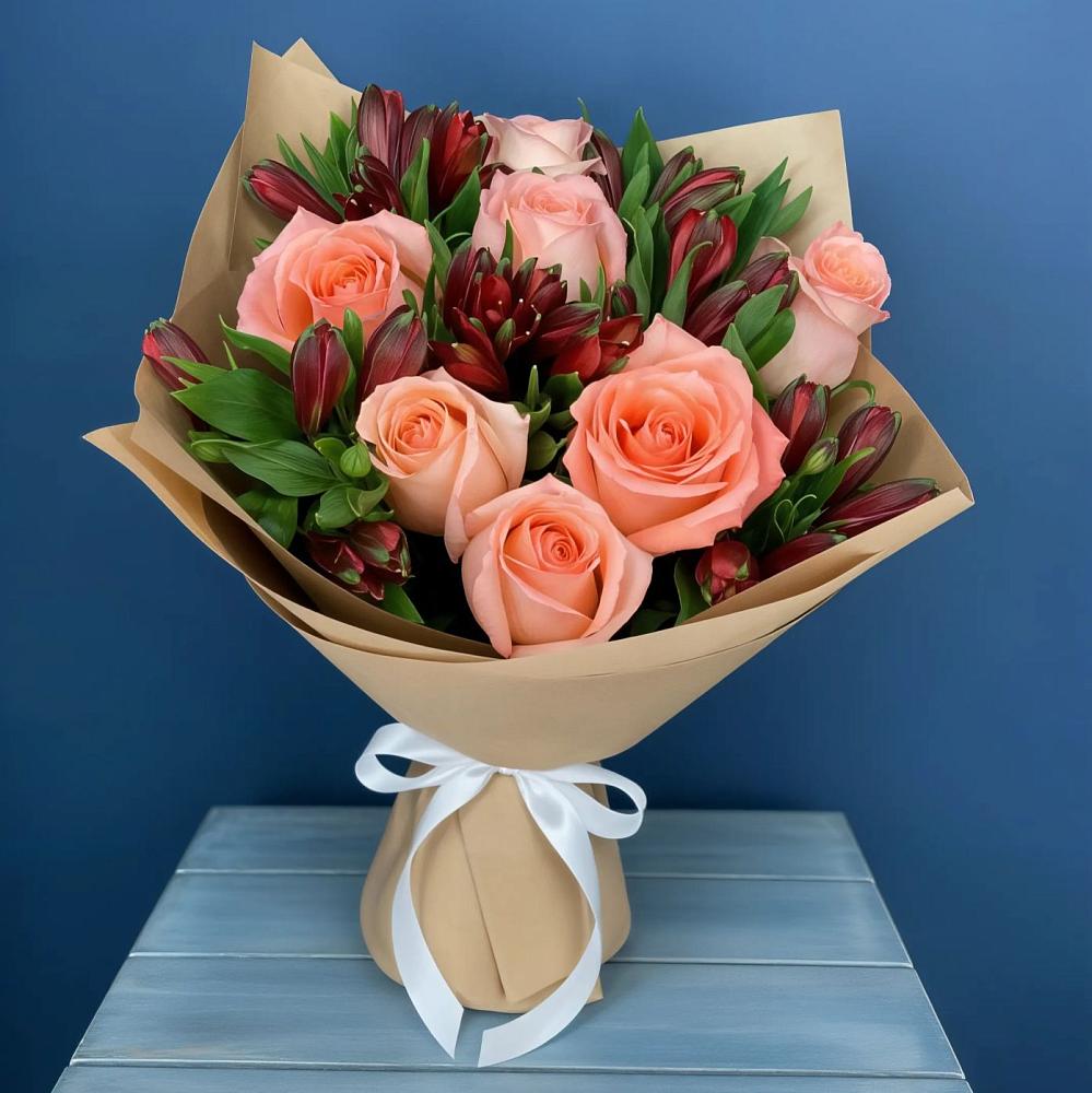 Букет цветов из: Розы и Альстромерии во Фрязево