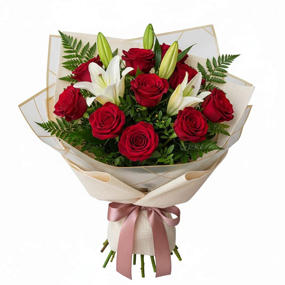 Букет цветов из: Лилии и Розы во Фрязево