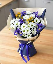 Букет цветов из:  Розы, Ирисы и Хризантемы #REPLACE_PRED# Фрязево