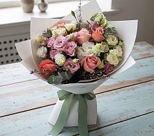 Букет цветов из:  Розы, Лизиантусы и Гвоздики #REPLACE_PRED# Фрязево