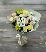 Букет цветов из:  Альстромерии, Розы и Хризантемы #REPLACE_PRED# Фрязево