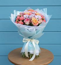 Букет цветов из:  Хризантемы и Розы во Фрязево