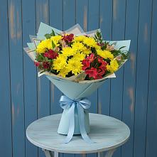 Букет цветов из:  Альстромерии и Хризантемы во Фрязево