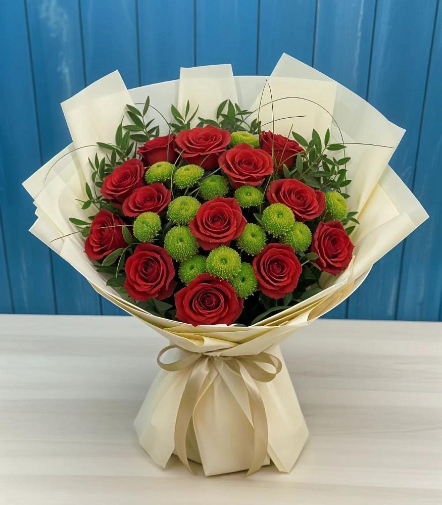 Букет цветов из: Розы и Хризантемы во Фрязево