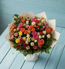 Букет Микс из разноцветных кустовых роз #REPLACE_PRED# Фрязево